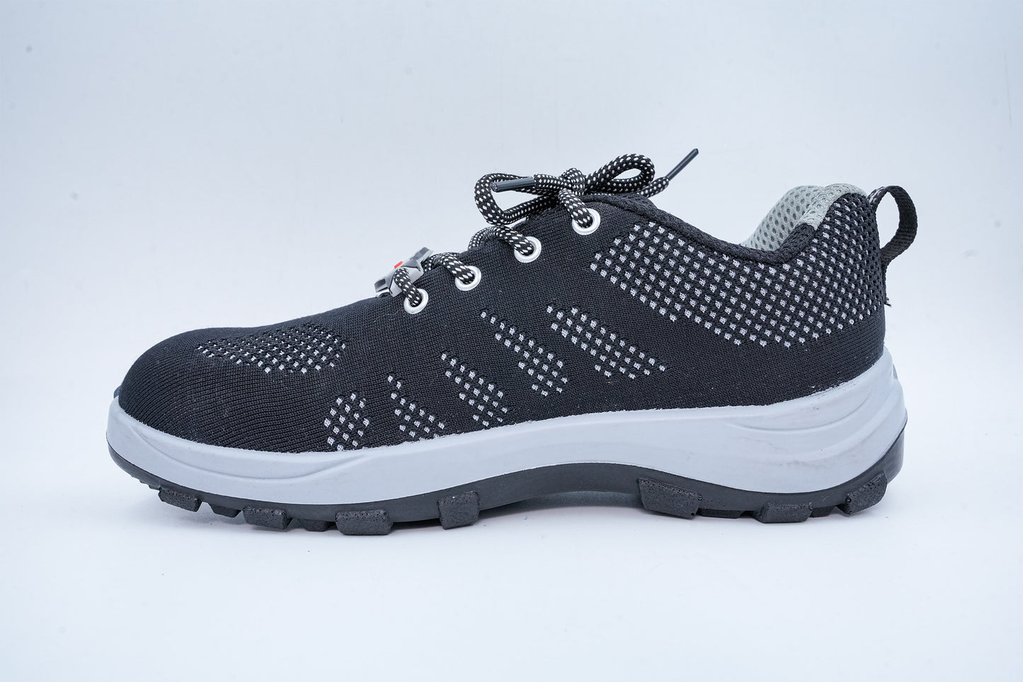 Upper – Grey and Black Knitted Fabric