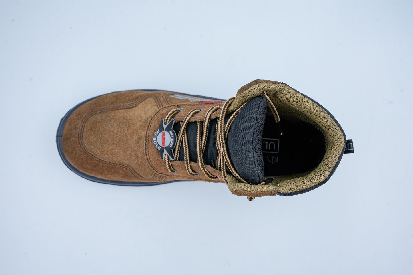Upper – Brown suede leather