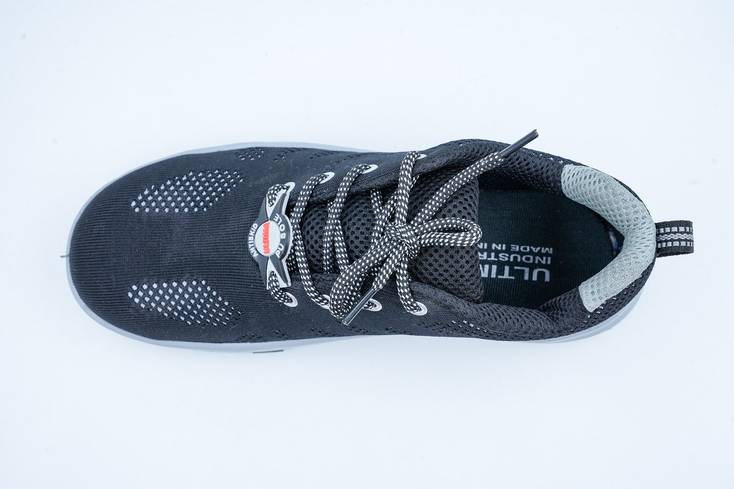 Upper – Grey and Black Knitted Fabric