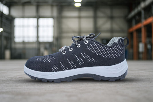 Upper – Grey and Black Knitted Fabric