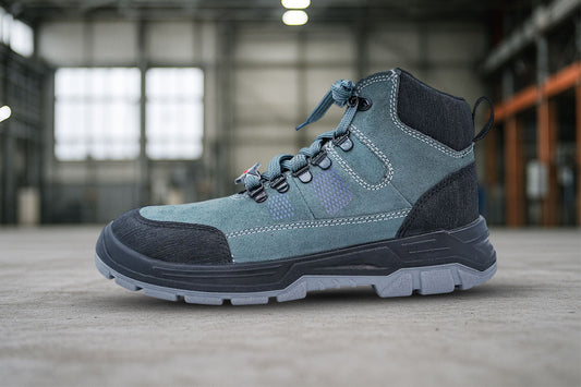 Upper – Green and black suede leather